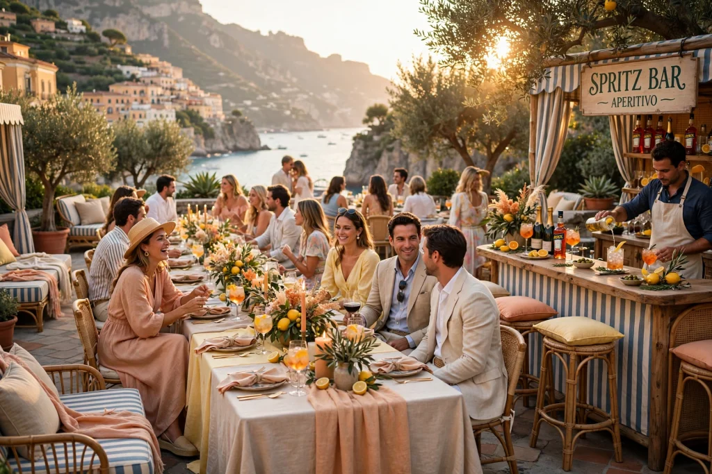 Italian Beach Club wedding reception